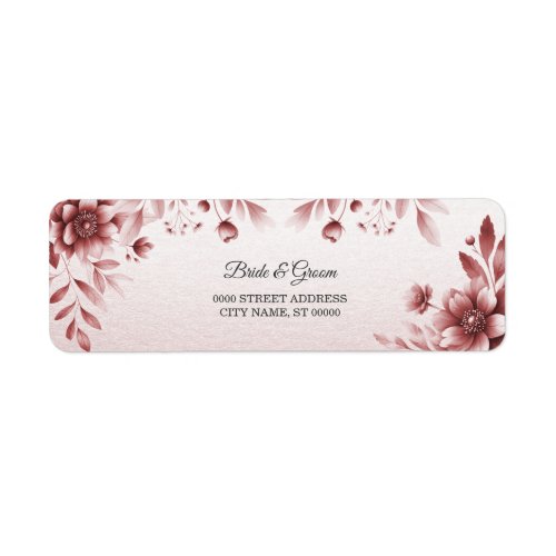 Dusty Rose Floral Return Address Label