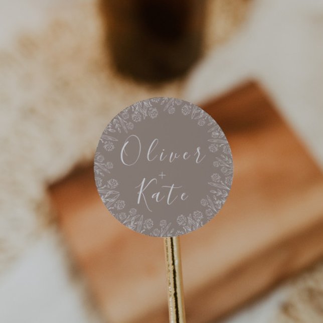 Dusty Rose Floral | Script Wedding Envelope Seal (Creator Uploaded)