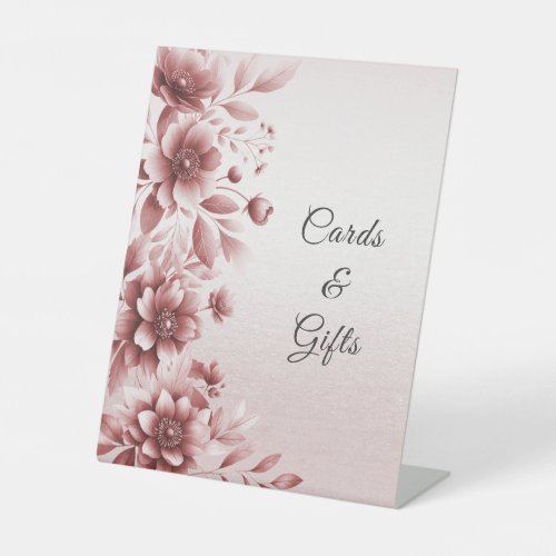 Dusty Rose Floral Tabletop Signs