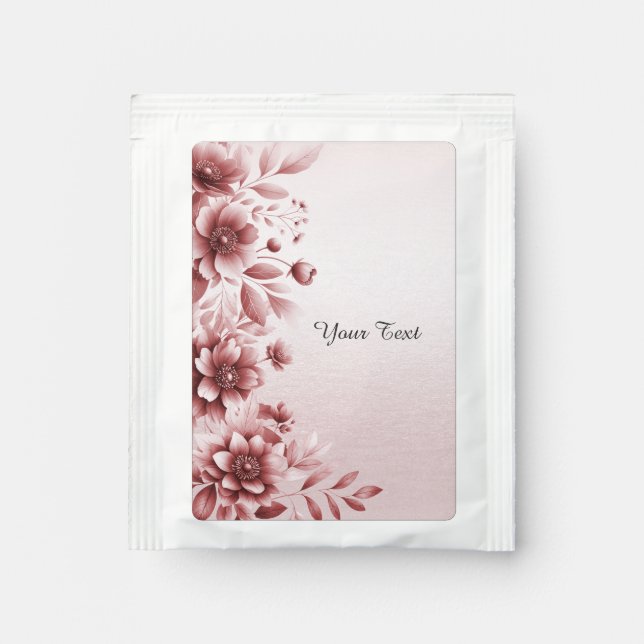 Dusty Rose Floral Tea Bag Drink Mix (Front)