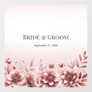 Dusty Rose Floral Wedding Floor Decal