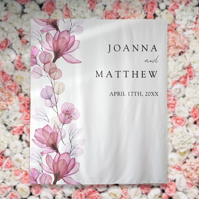 Dusty Rose Floral Wedding Photo Booth Backdrop (Dusty Rose Floral Wedding Photo Booth Backdrop)