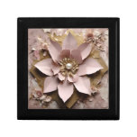 Dusty Rose Floral - Wooden Keepsake Box 