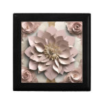 Dusty Rose Floral - Wooden Keepsake Box 