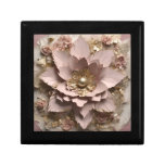 Dusty Rose Floral - Wooden Keepsake Box 
