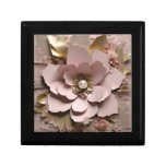Dusty Rose Floral - Wooden Keepsake Box