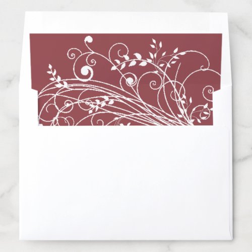 Dusty Rose Flourish Wedding Envelope Liner