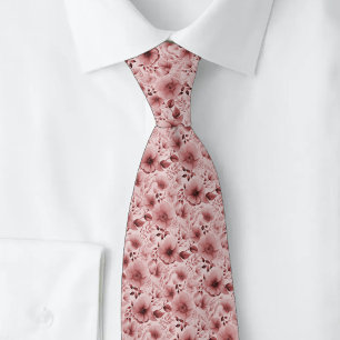 Dusty Rose Flower Garden Neck Tie