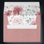 Dusty Rose Flowers and Eucalyptus Greenery Envelope<br><div class="desc">Dusty rose floral pattern envelopes</div>
