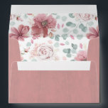 Dusty Rose Flowers and Eucalyptus Greenery Envelope<br><div class="desc">Dusty rose floral pattern envelopes</div>