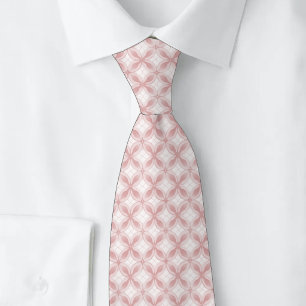 Dusty Rose Geometric Floral Neck Tie