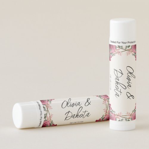 Dusty Rose Geometric Floral Wedding Lip Balm