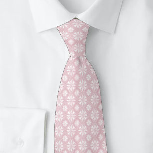Dusty Rose Geometric Petals Neck Tie