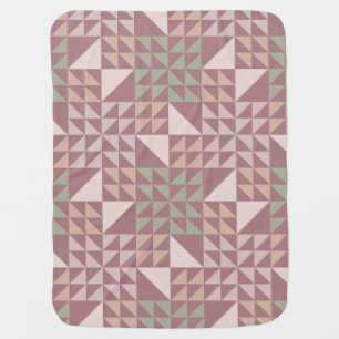 Dusty Rose Geometric Quilt Pattern Baby Blanket