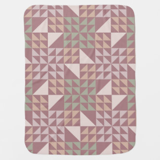 Dusty Rose Geometric Quilt Pattern Baby Blanket
