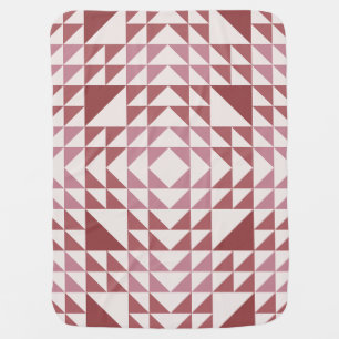 Dusty Rose Geometric Quilt Pattern Baby Blanket