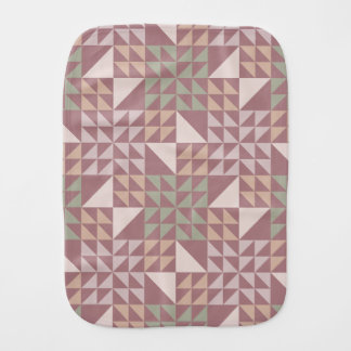 Dusty Rose Geometric Quilt Pattern Baby Burp Cloth