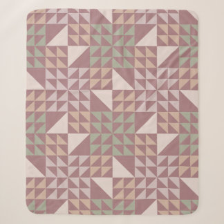 Dusty Rose Geometric Quilt Pattern Sherpa Blanket