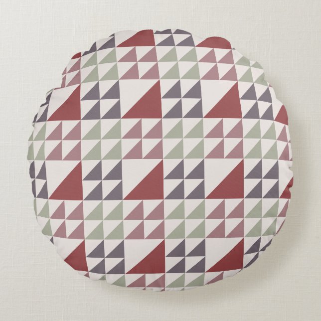 Dusty Rose Geometric Quilt Pattern Throw Pillow (Front)