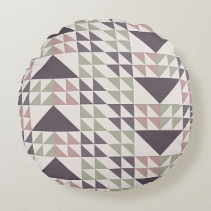 Dusty Rose Geometric Quilt Pattern Throw Pillow