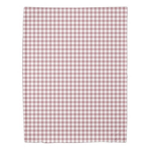 Dusty Rose Gingham Check Pattern Duvet Cover