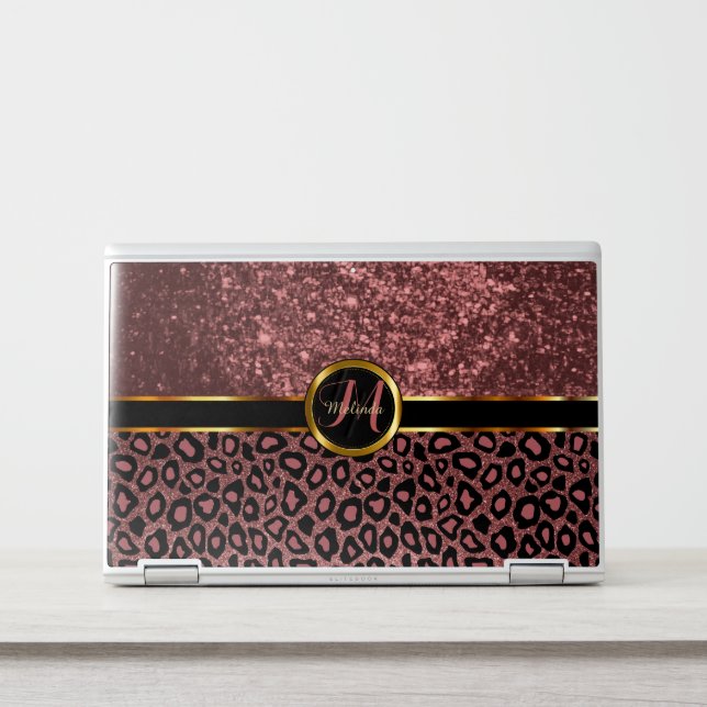 Dusty Rose Glitter and Leopard Animal Skin (Front)