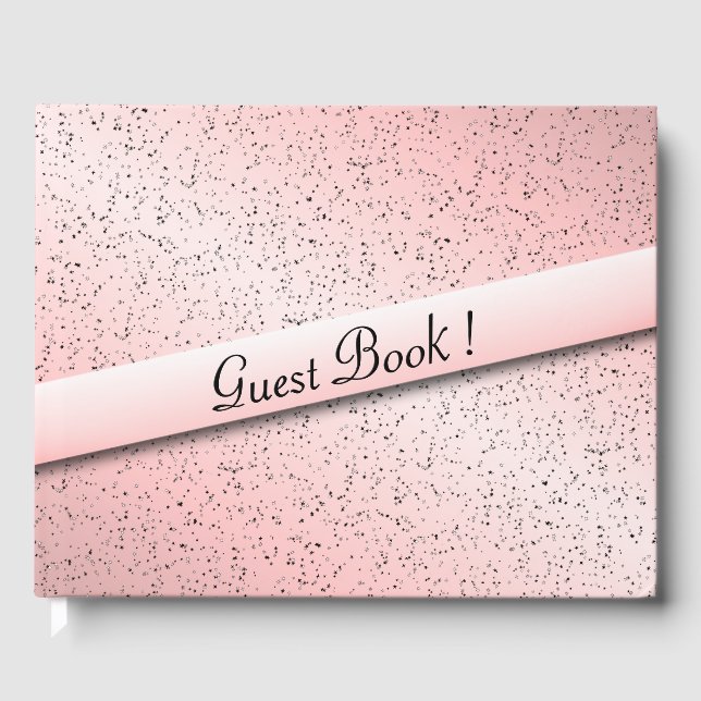 Dusty Rose Glitter Guest Book (Front)