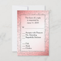 Dusty Rose Glitter RSVP w Entree Choices