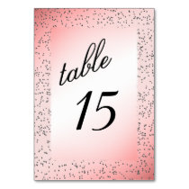 Dusty Rose Glitter Table Number