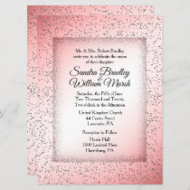 Dusty Rose Glitter Wedding Invitation