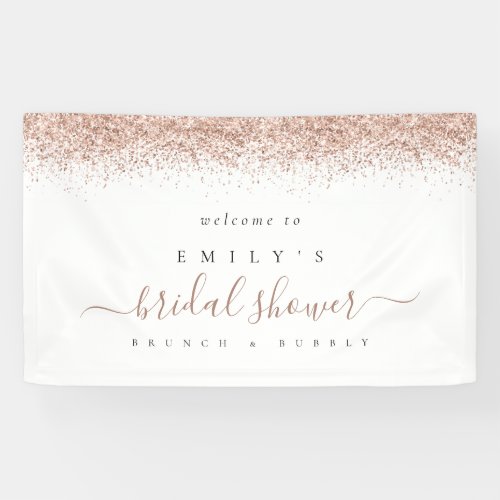 Dusty Rose Glitter Welcome to Bridal Shower Banner