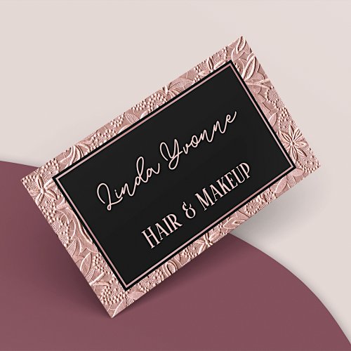 Dusty Rose Gold Blush Pink Floral Art Pattern Business Card