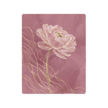 Dusty Rose Gold Floral Minimalist