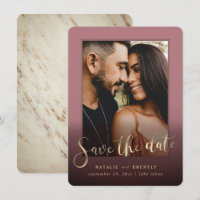 Dusty Rose Gold Script & Marble Photo Overlay