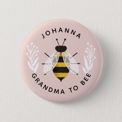 Dusty Rose Grandma to Bee Shower Name Button