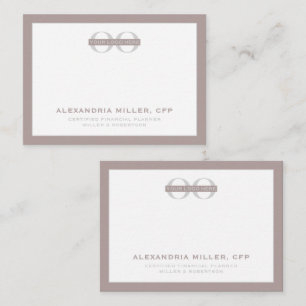 Dusty Rose Gray Corporate Logo Branded Dual Sided Note Card