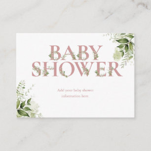 Dusty Rose Greenery Baby Shower Enclosure Card