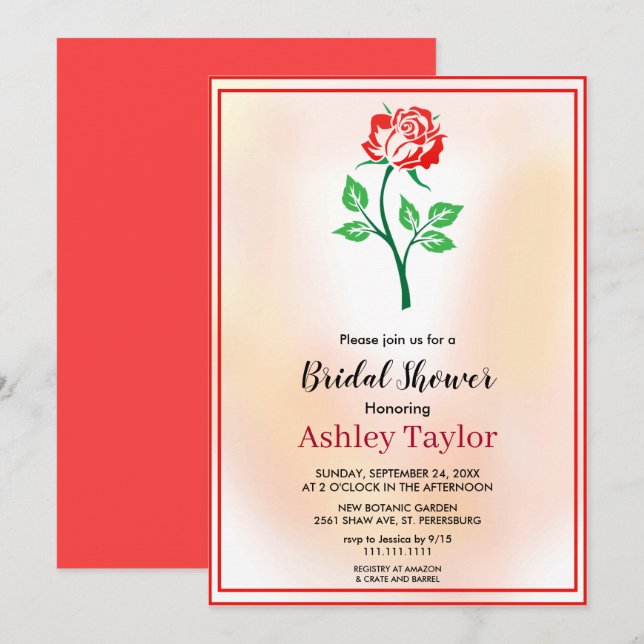 Dusty rose greenery boho fall floral Bridal Shower Invitation (Front/Back)