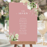 Dusty Rose Greenery Seating Plan Table Number<br><div class="desc">These elegant dusty rose botanical greenery floral wedding table numbers can be personalized with your guests' seating plan set in chic typography. The cards are printed on the front and back (double-sided). Designed by Thisisnotme©</div>