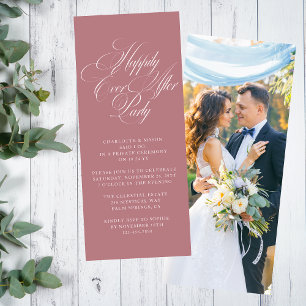 Dusty Rose Happily Ever After Photo Reception Invitation