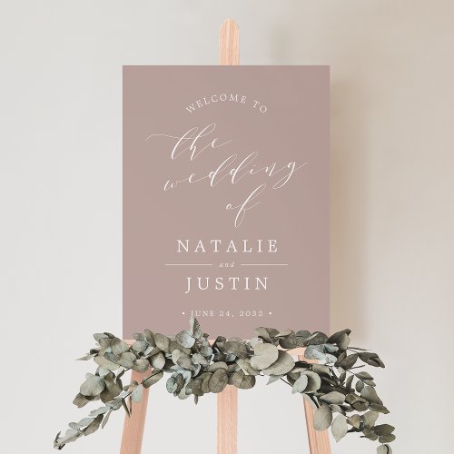 Dusty Rose Happily Ever After Wedding Welcome Sign