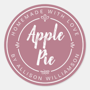 Dusty Rose Homemade Apple Pie Classic Round Sticker