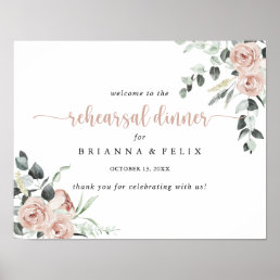 Dusty Rose Horizontal Rehearsal Dinner Welcome  Poster