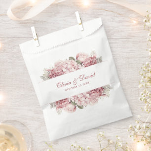 Dusty Rose Hydrangea Wedding Favor Bag