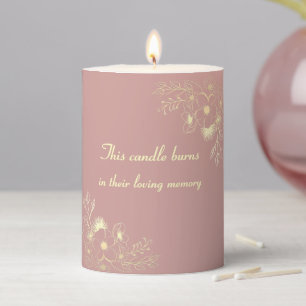 Dusty Rose In Loving Memory Wedding Pillar Candle