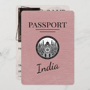 Dusty Rose India Passport Save The Date