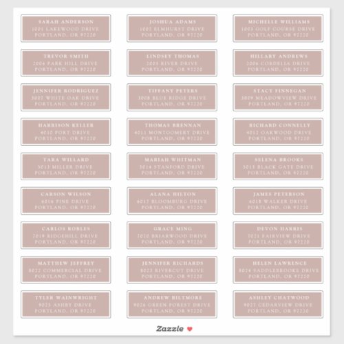 Dusty Rose  Individual Guest Address Labels