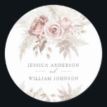 Dusty Rose & Ivory Floral Beautiful Wedding Large Classic Round Sticker<br><div class="desc">Dusty Rose & Ivory Floral Beautiful Wedding Large Classic Round Sticker Favor Seal

We also have plenty of other Invitation and collections.</div>