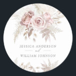 Dusty Rose & Ivory Floral Beautiful Wedding Large Classic Round Sticker<br><div class="desc">Dusty Rose & Ivory Floral Beautiful Wedding Large Classic Round Sticker Favor Seal

We also have plenty of other Invitation and collections.</div>