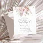 Dusty Rose Ivory Floral Budget Wedding Invitation<br><div class="desc">Dusty Rose Ivory Floral Budget Wedding Invitation</div>